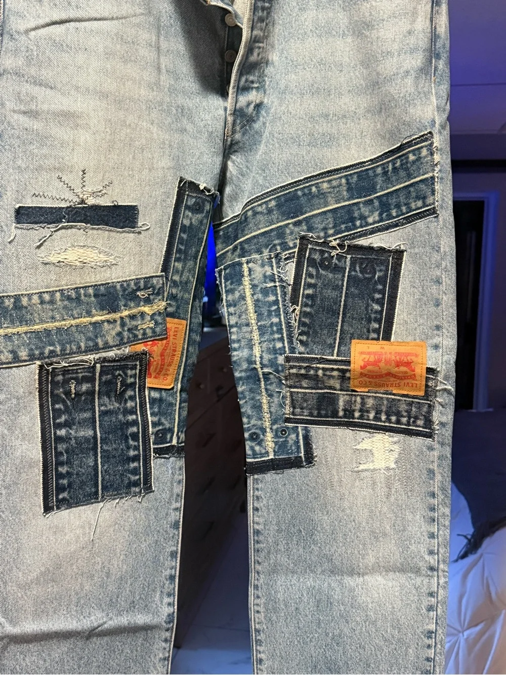 Light Blue Levi Patchwork Men’s Jeans